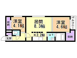 Bellagio 2LDKの間取図画像