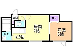 桜ガーデン 1LDKの間取図画像