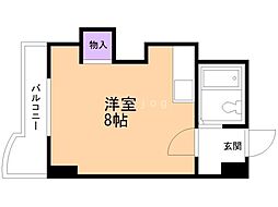 シティハイムN15.A棟 ワンルームの間取図画像