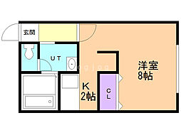 アクシルコート 1Kの間取図画像