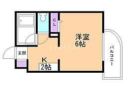 ヒューマンプラザ北大前 1Kの間取図画像