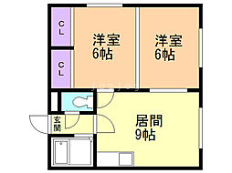 ノースシティ22 2LDKの間取図画像