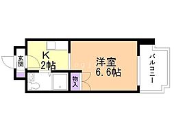 あおばビルN25 1Kの間取図画像