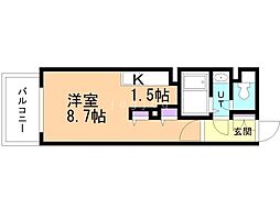グレースコート北18条 1Kの間取図画像