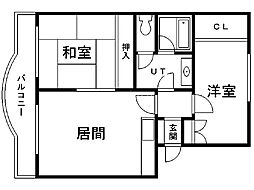 ピアレス麻生 2LDKの間取図画像