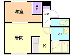 エリア新琴似 1DKの間取図画像