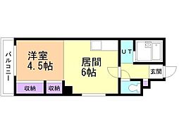 第53松井ビル 1DKの間取図画像