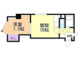 江洋ビル 1LDKの間取図画像