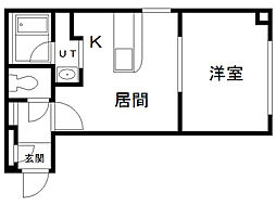 ドリームN26ビル 1DKの間取図画像