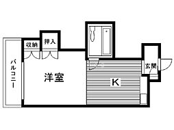 ノースタウンハウス 1DKの間取図画像