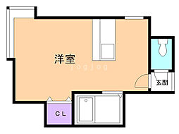 アイビーパレス12 1Kの間取図画像