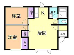 カナール新琴似 2LDKの間取図画像