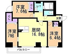 サムティタワーN26 3LDKの間取図画像