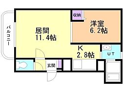 ウィングステージ 1LDKの間取図画像