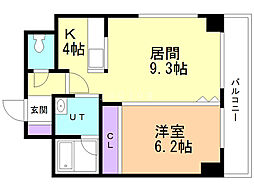 レジディア札幌駅ノース 1LDKの間取図画像