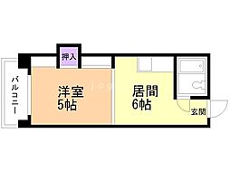 ノースタウンハウス 1DKの間取図画像