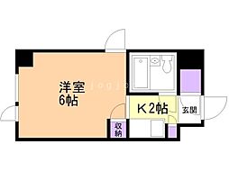 ティアラパレス北大前 1Kの間取図画像