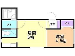 ラ・パルフェ・ド・札幌 1DKの間取図画像