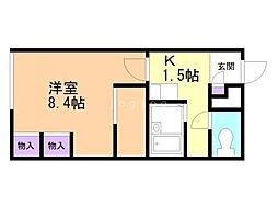 レオパレスセヴィル 1Kの間取図画像