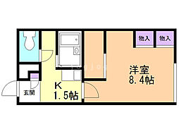 レオパレスセヴィル 1Kの間取図画像