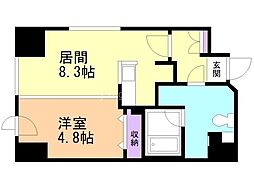 ルラシオン札幌駅前 7階1LDKの間取り