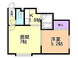 MKハイツ 1LDKの間取図画像