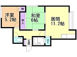 アドヴァンス佐野 2LDKの間取図画像