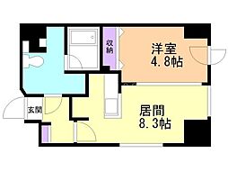 ルラシオン札幌駅前 1LDKの間取図画像