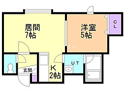 ウィッシュ 1LDKの間取図画像