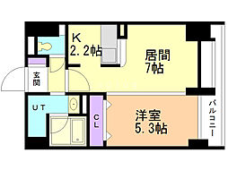 ＰＲＩＭＥ　ＵＲＢＡＮ北3条通 11階1LDKの間取り