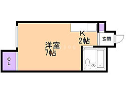 広西コーポ 305 3階1Kの間取り
