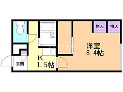 レオパレスグレイス 1Kの間取図画像