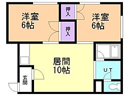 ハイツ43A 2LDKの間取図画像