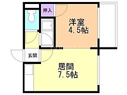 メゾンロベ36 1LDKの間取図画像