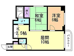 クレスト7 2LDKの間取図画像