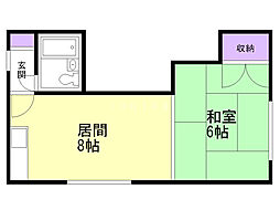ハイツ本町A 1LDKの間取図画像