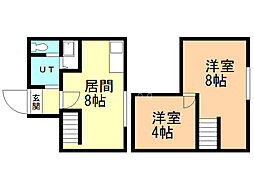 アウルの杜環状東 2DKの間取図画像