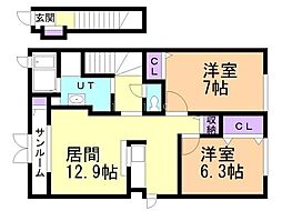 間取図画像 2LDK
