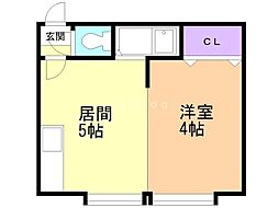 エルムハイツ 1DKの間取図画像