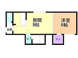 シャネル栄町壱番館 1LDKの間取図画像