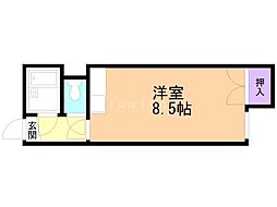 ヒュース北16C ワンルームの間取図画像