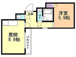 間取図画像 1LDK