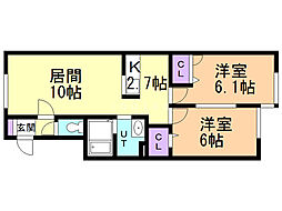 間取図画像 2LDK