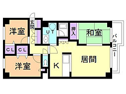 プレステージ・2 3LDKの間取図画像