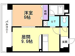 パシフィック元町パッセージ 1LDKの間取図画像