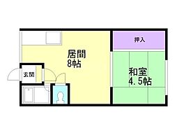 シティハイムステラ2 1LDKの間取図画像
