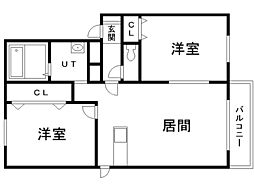 レイシス伏古1 2LDKの間取図画像
