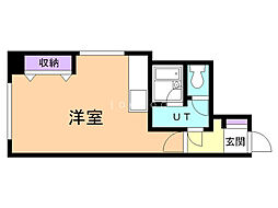 モンターニュプログレ ワンルームの間取図画像