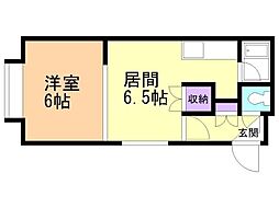 ウイスタリア元町 1DKの間取図画像