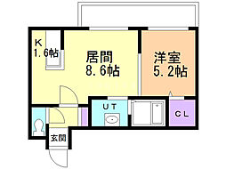 アバンセN42 1LDKの間取図画像